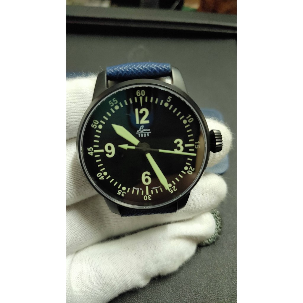 【Laco】 BELL X-1 861907+十字紋牛皮錶帶+腕錶收納袋+LACO原廠灰色北約錶帶.