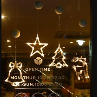 LED創意吸盤燈 櫥窗壁掛小夜燈 造型燈 聖誕 新年裝飾燈 ins房間佈置 聖誕老人 北極星 雪花