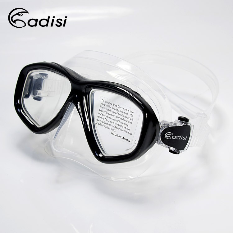 ADISI 雙眼面鏡 WM21 黑色/黑色框(浮潛、潛水、戲水、蛙鏡) 現貨 廠商直送