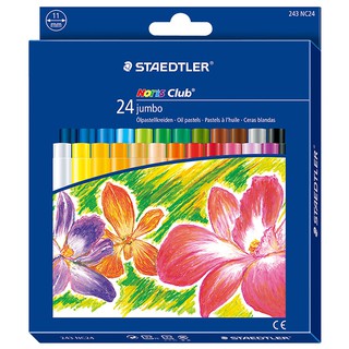 +富福裡+德國 243NC24 施德樓 STAEDTLER 快樂學園 加寬型 兒童無毒 粉蠟筆 24色組