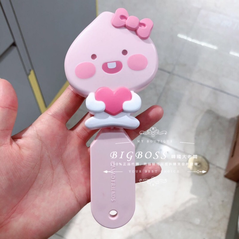 現貨 𝒃𝒊𝒈𝒃𝒐𝒔𝒔ᵏᵒʳᵉᵃ 韓國正品 KAKAO FRIENDS 🇰🇷 APEACH附鏡摺疊梳子