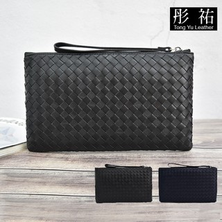 【彤祐TongYu】熱銷款羊皮編織大容量手拿包 真皮羊皮男用女用多功能超大空間手拿包商務包