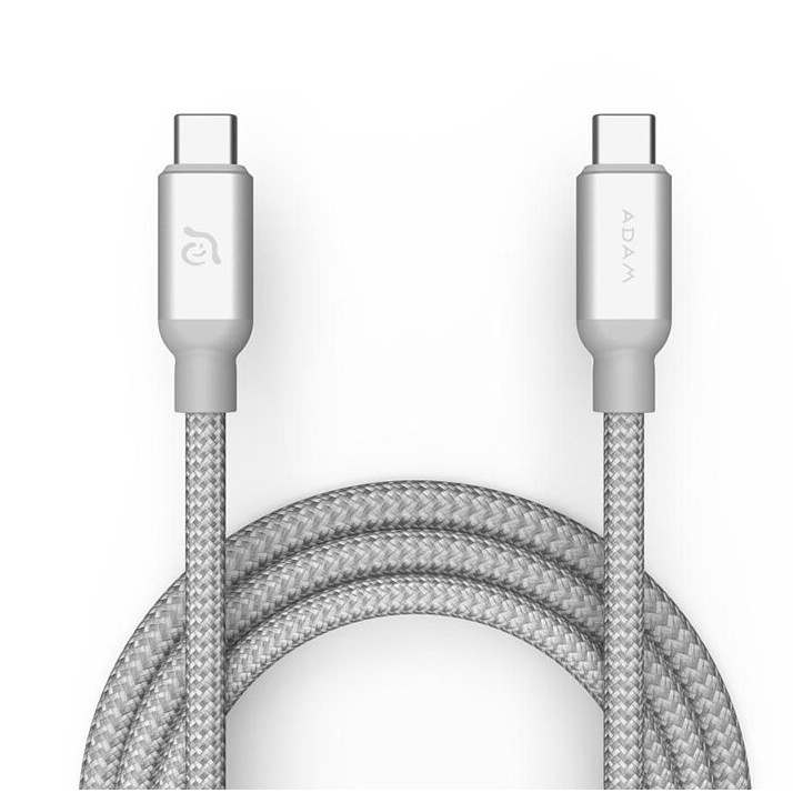 ADAM 亞果元素 CASA C200 USB-C 對 USB-C 100W 充電傳輸線 銀 現貨 廠商直送