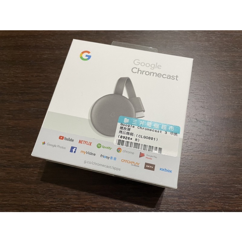 Google Chromecast 三代 多媒體無線投放裝置 串流播放 電視棒 （黑色）