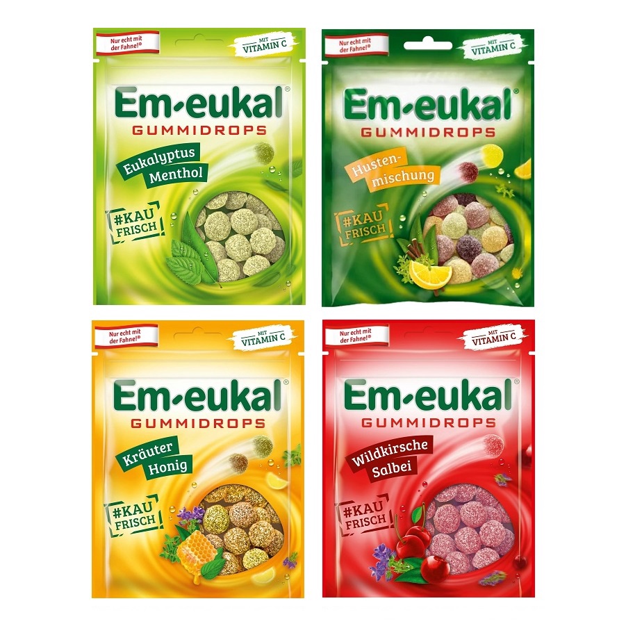 現貨 德國 Em-eukal 潤喉軟糖 90g 桉樹 薄荷 鼠尾草 蜂蜜 櫻桃 喉糖 潤喉糖