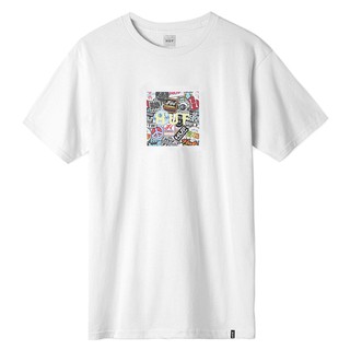 HUF STICKER WARS BOX LOGO TEE 短T 白【A-KAY0 5折】【TS00758WHIT】