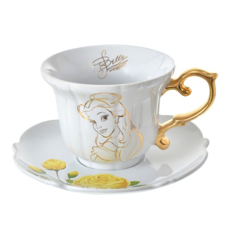 現貨 日本帶回 迪士尼商店 美女與野獸 貝兒 玫瑰 陶瓷 下午茶 杯盤組 杯子 盤子