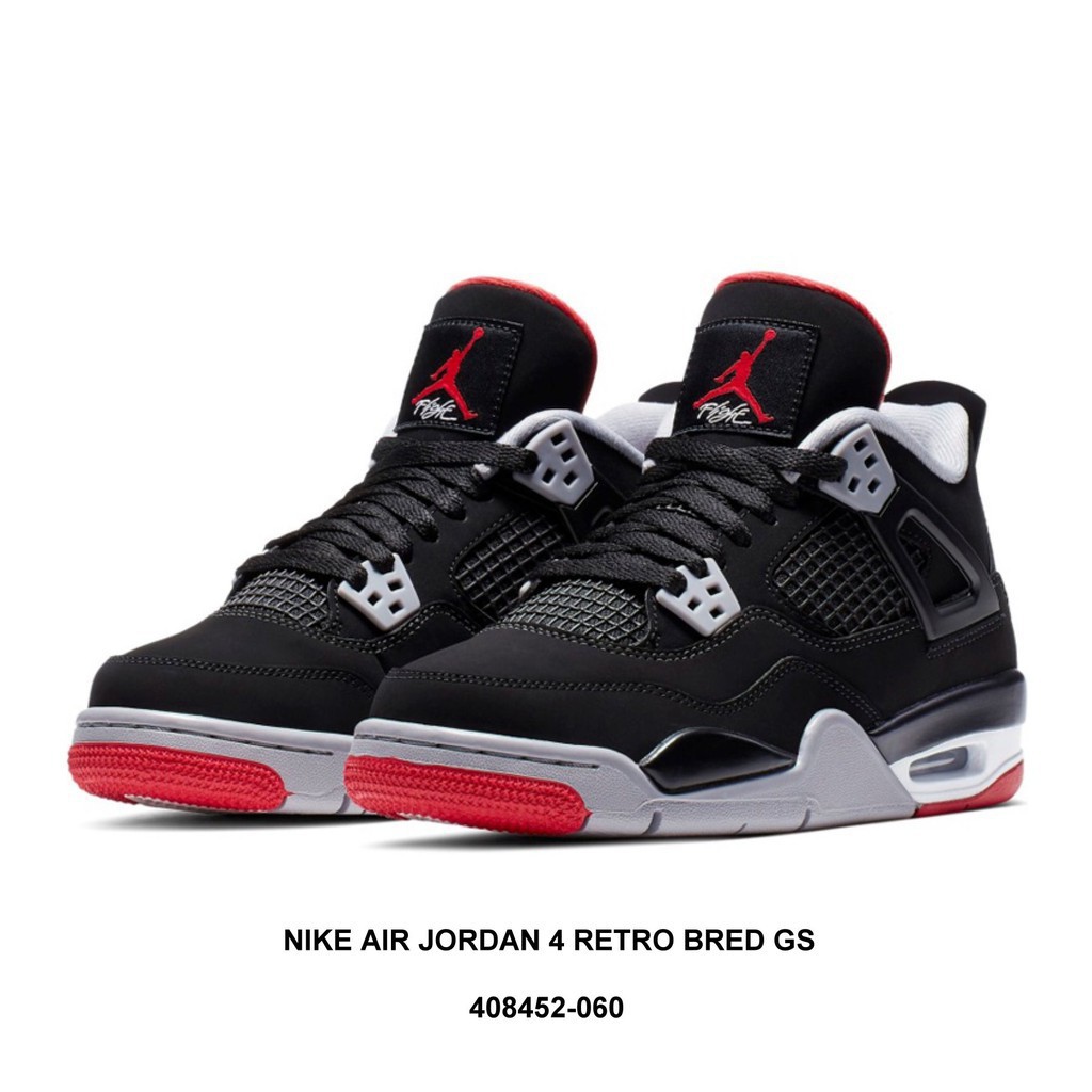 正品NIKE AIR JORDAN 4 RETRO BRED GS 女 