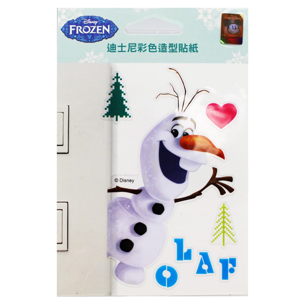 卡漫城 - 雪寶 開關 貼紙 單張售 ㊣版 彩色造型 防水 牆壁貼 冰雪奇緣 Olaf Frozen 台灣製 裝飾貼
