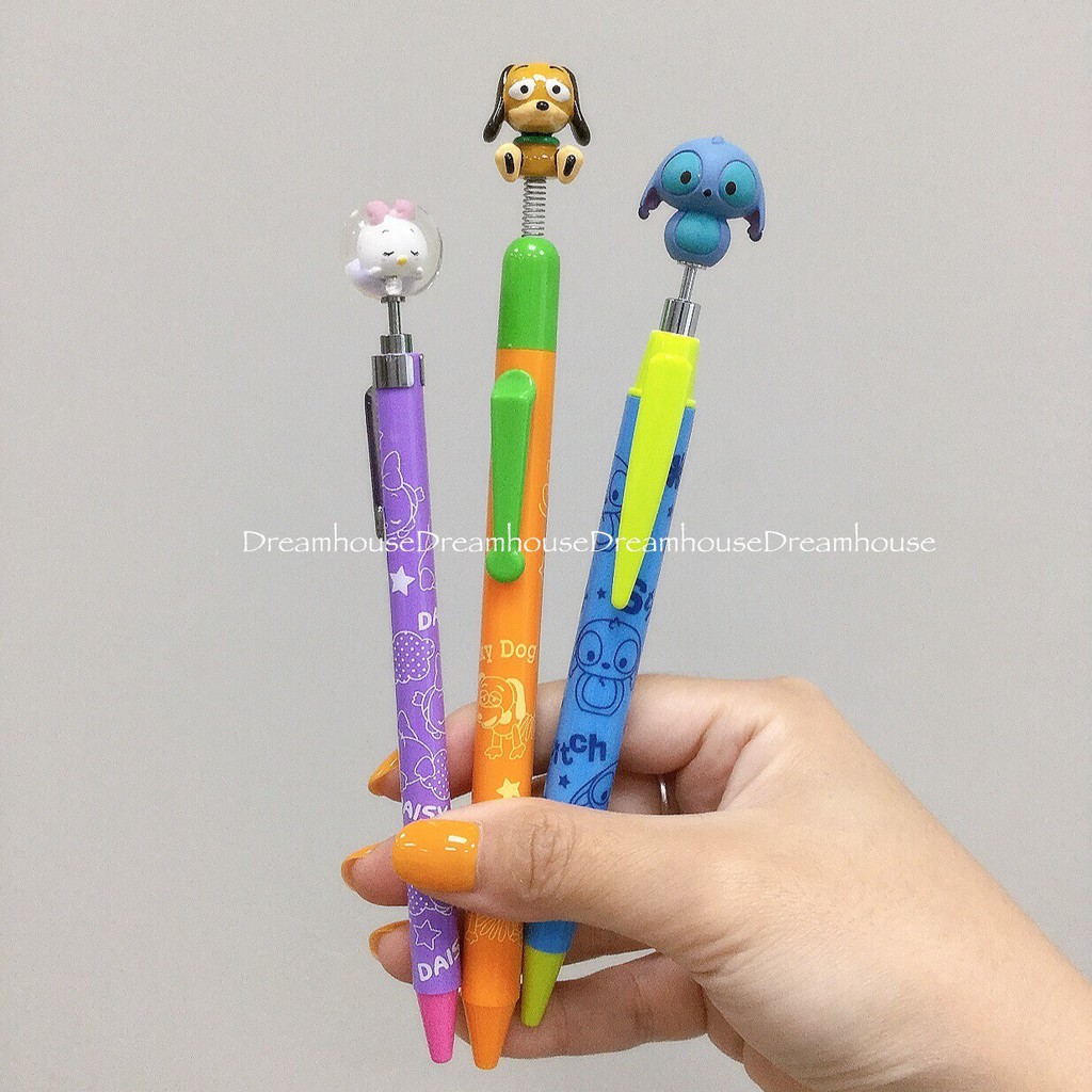 東京迪士尼 日本製 奇奇蒂蒂 史迪奇 唐老鴨 熊抱哥 瑪麗貓 自動鉛筆 三眼怪 彈簧狗 史迪奇 黑色 原子筆