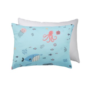 享居DOTDOT 兒童天絲枕頭枕套組(海洋世界/DtD) 防螨抗菌 天絲表布 60支萊賽爾 舒適支撐(建議1歲以上）