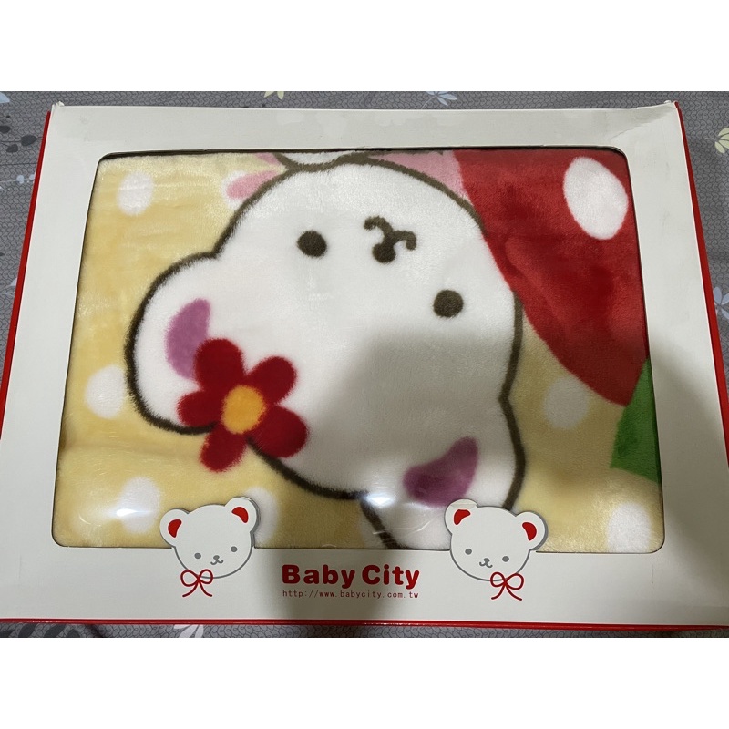 「baby city」點點草莓熊盒裝童毯 彌月禮盒 寶寶禮盒
