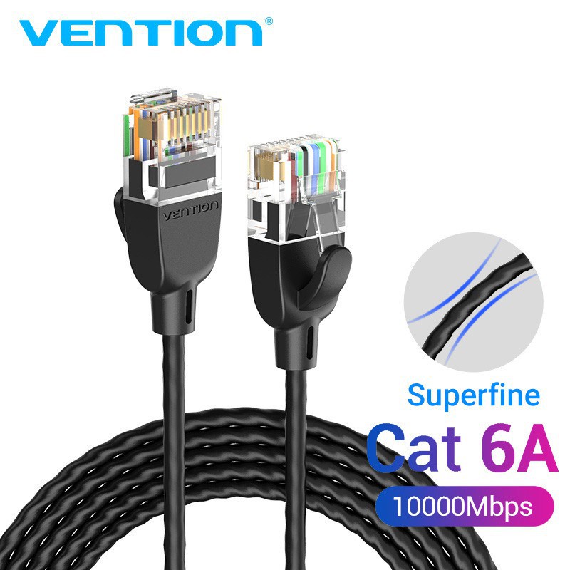 [超值選擇]Vention Cat6a 以太網電纜超薄局域網電纜 UTP 高速 10 千兆 RJ45 網絡跳線,用於 P