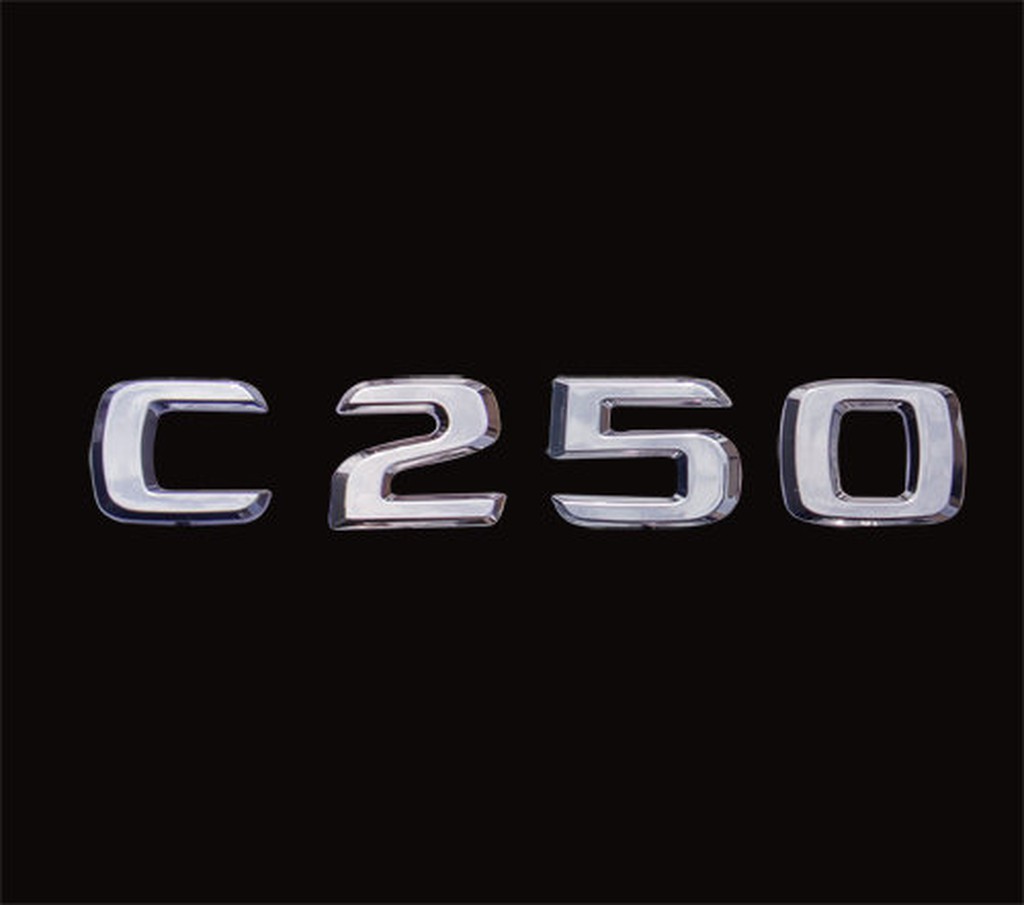 ~圓夢工廠~ 賓士 Benz C-class C250 後車箱鍍鉻字貼 同原廠款式 字體高度25mm 07-14年樣式