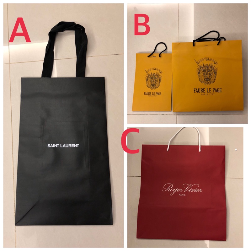 Ysl聖羅蘭slp/roger vivier/RV/Faure le page名牌紙袋精品時尚