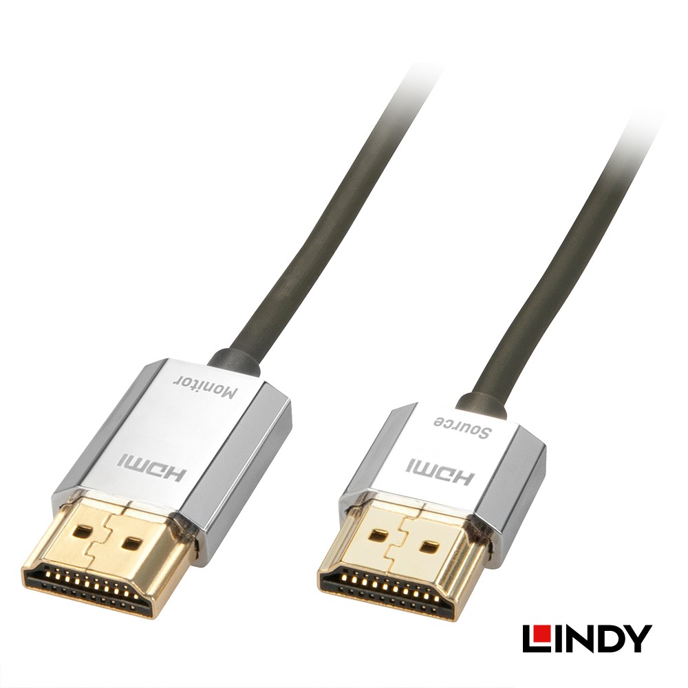 LINDY 林帝 CROMO 鉻系列 (41676) 極細型 A公 對 A公 HDMI 2.0 影音 傳輸線【4.5m】