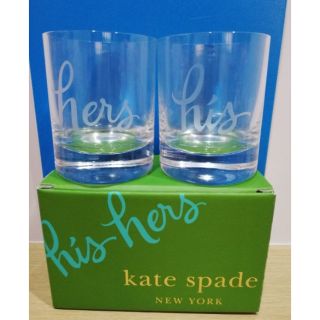 （特價）Kate spade 情侶透明玻璃對杯 12oz(355ml) 全新