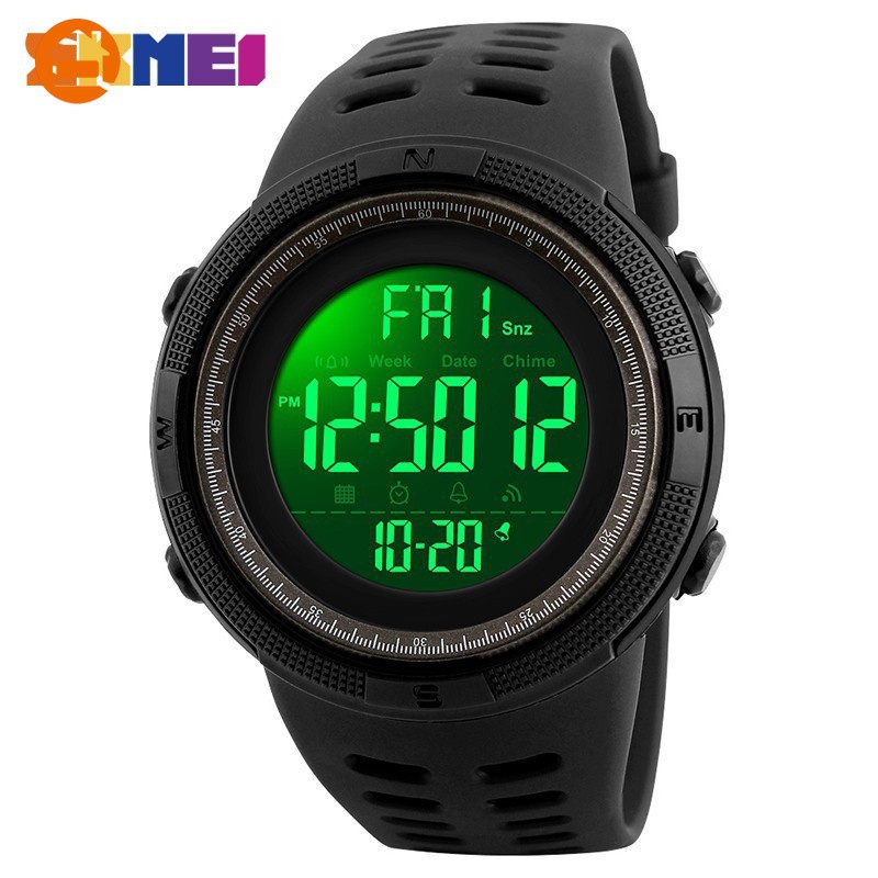 Skmei 1251 男士手錶數字運動電子時尚休閒防水軍用手腕數字手錶