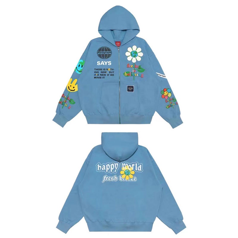 【PARAGRAPH】S7 NO.20 SAY HAPPY ZIP UP HOODED 連帽外套 (BLUE 藍色)