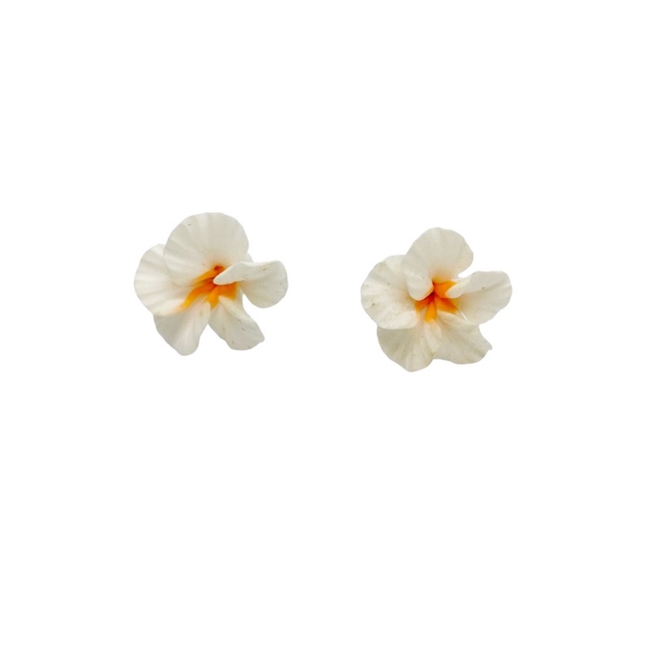Fimo Hibiscus Flower Earring 海島風 扶桑花耳環 (軟陶) medium夏威夷進口 全新