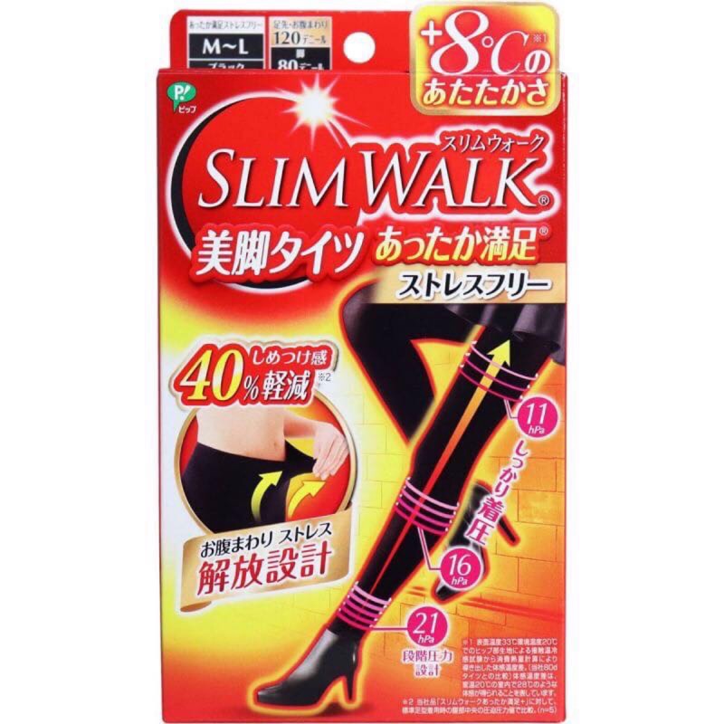 日本 SLIMWALK 發熱保暖顯瘦美腿褲襪