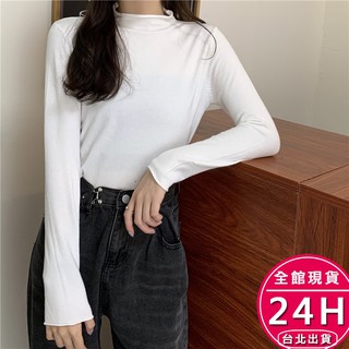 【梨卡】隔日到貨 女裝 長袖 毛衣 針織上衣 針織衫 半高領 內搭 打底衣 包芯紗 韓版上衣BR10137【現貨24H】