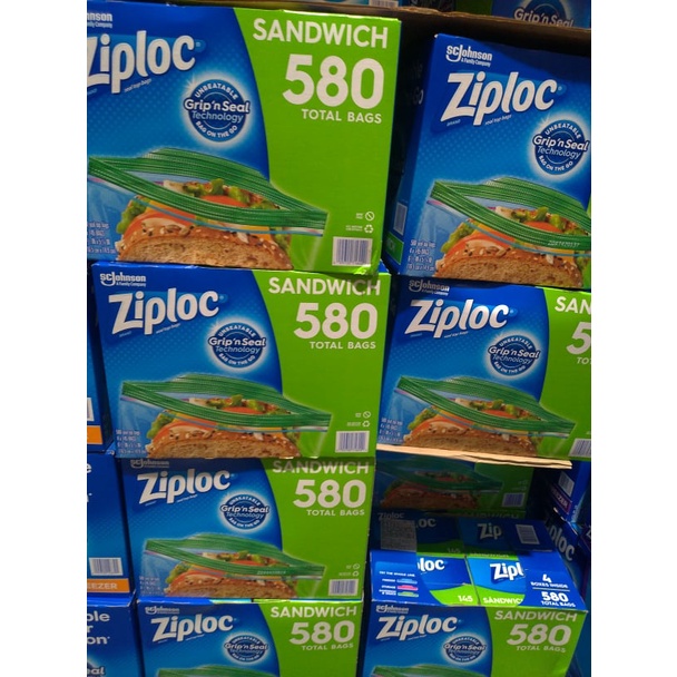 可刷卡好市多分購 雙層夾鏈冷凍保鮮袋 大 38入。Ziploc 可封式三明治保鮮袋袋145入