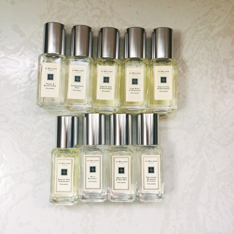 「Jo Malone 」香水 隨身瓶 9ml 忍冬/牡丹/黑石榴/萊姆/藍風鈴/鼠尾草海鹽/杏桃花蜂蜜/英國橡樹