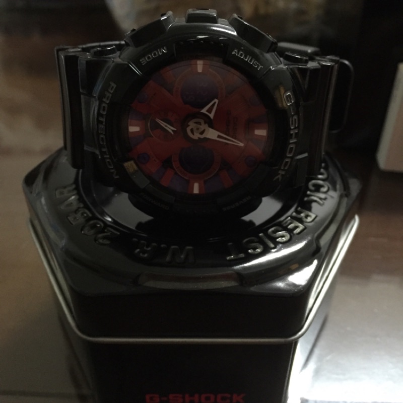 CASIO G-SHOCK 卡西歐 多層次錶盤 GA-120B-1ADR  黑紅配色 藍紅 蜘蛛人 雙顯示  手錶