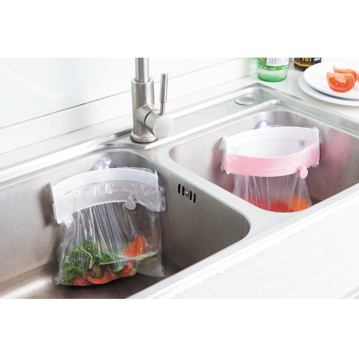 強力吸盤 廚房水槽垃圾袋架 固定置物架 廚餘夾 防止異味 水槽夾