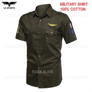 EAGLADE 襯衫男士空軍軍事 12002 / S-6XL 短袖 100% 棉 3D 切割休閒時尚上衣遠足戶外
