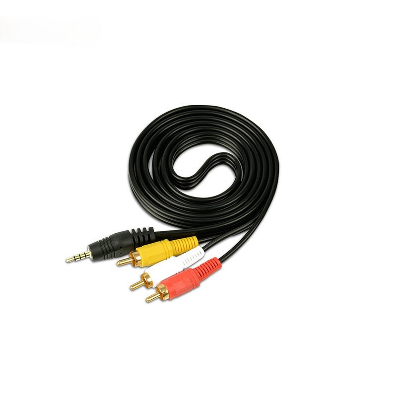 3.5 毫米插孔插頭公對 3 RCA 適配器音頻輔助電纜視頻 AV 電纜轉換器線用於 DVD 播放器錄音機 HiFi V