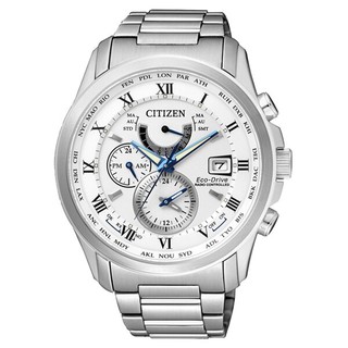 CITIZEN 星辰 AT9080-57A 光動能電波萬年曆腕錶 /白麵 43mm