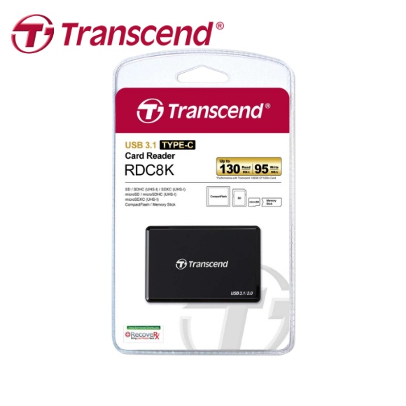 【台灣保固】Transcend 創見 RDC8 Type-C 高速 讀卡機 可讀SD / microSD / CF記憶卡