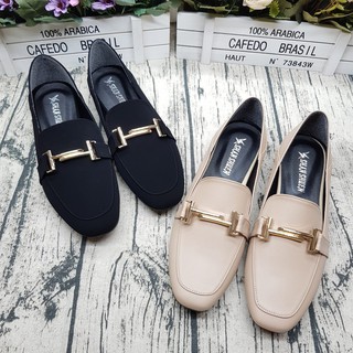 M.M.D SHOES 臺灣出貨🔝 百搭小方頭平底鞋 金屬一字 樂福鞋 牛津鞋 可後踩 2穿臺灣製