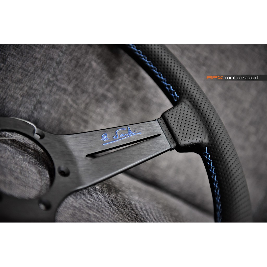 【RPX Motorsport】Nardi 日本限定200支 N906 340mm 大凹 方向盤 透氣真皮 藍縫線喇叭蓋