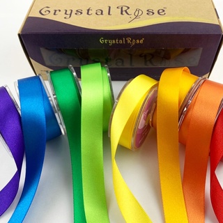 【Crystal Rose緞帶】經典雙緞面/彩虹Rainbow 緞帶組合/8入>>送燙金收納禮盒