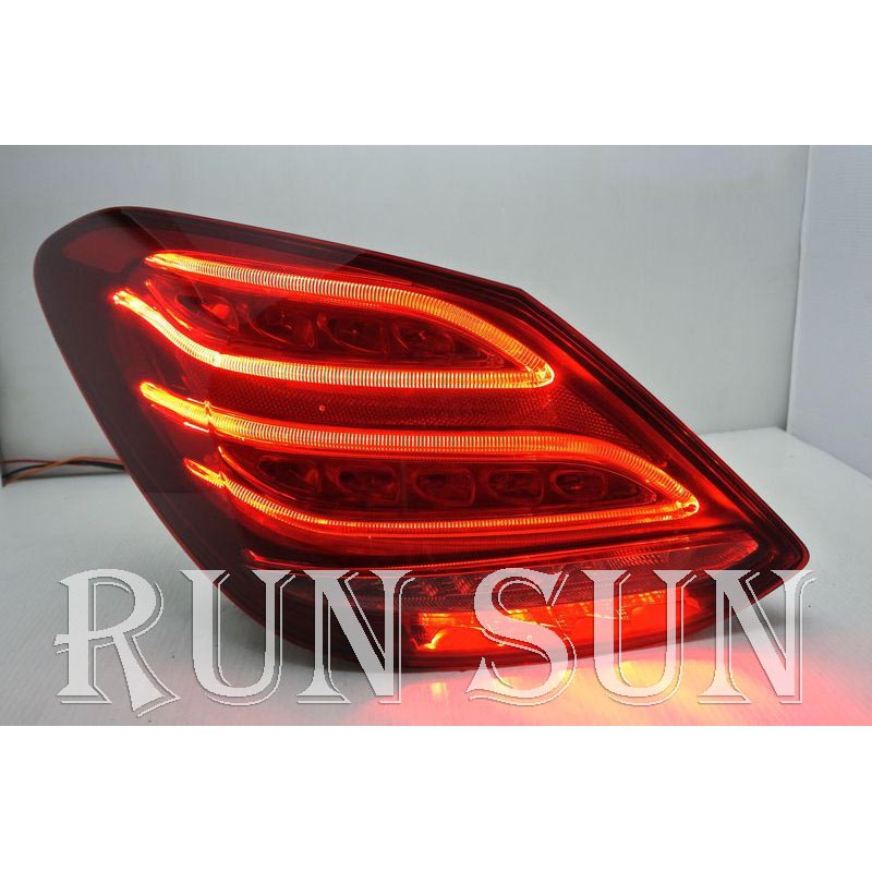 ●○RUN SUN 車燈,車材○● 全新賓士 W205 C200 C300 C400 升級高配樣式LED光柱 尾燈 一對