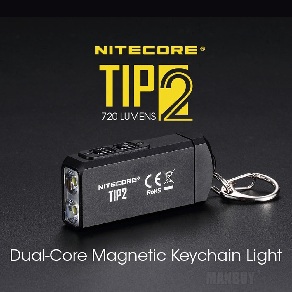 原裝 Nitecore TIP2 USB 可充電 LED 按鍵燈 2xCREE XP-G3 S3 720LM 內置鋰離子