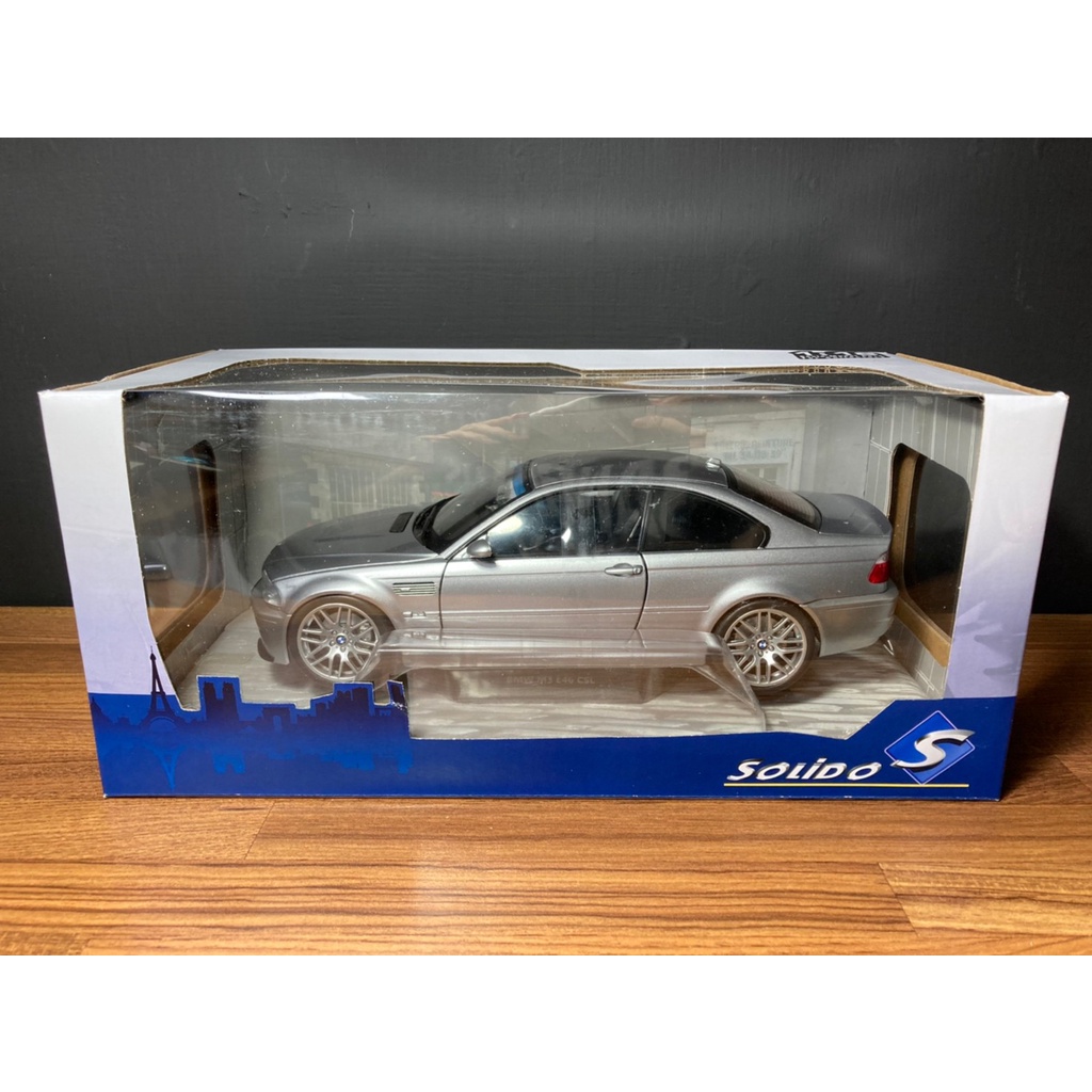 【收藏模人】Solido BMW M3 CSL E46 銀色 模型車 1:18 1/18