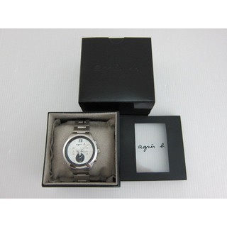 agnes b. BU5002J1 大視窗三眼計時腕錶(白/40mm)*(AR107)