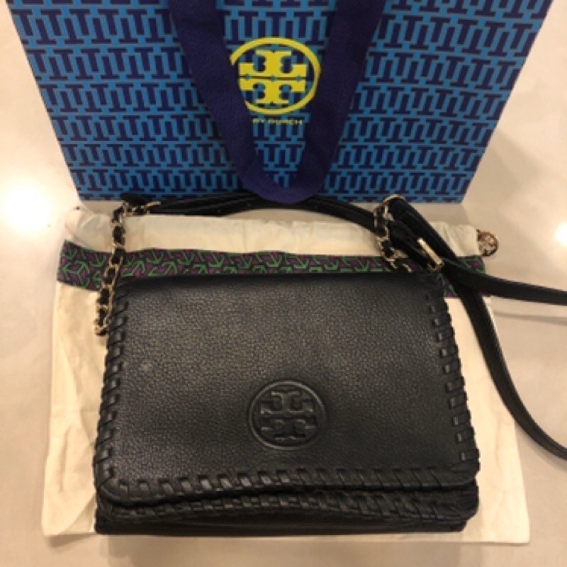 Tory Burch 編織鞋背包 黑色