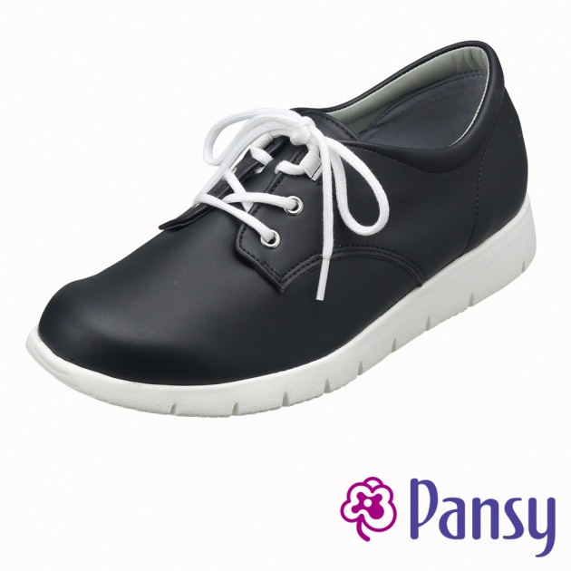 【PANSY】輕量綁帶女休閒鞋 黑色 1400