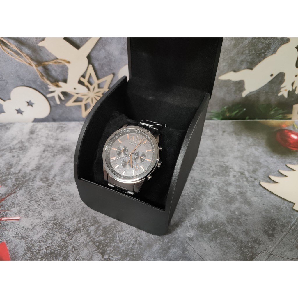 【興閣精品】AX 男錶 金屬錶帶 紅銅色 錶盤