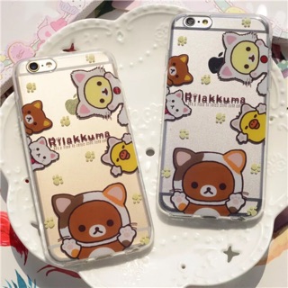 預購日本原單輕鬆熊懶懶熊iPhone 6/6s plus手機殼變裝貓咪Rilakkuma 透明軟殼全包