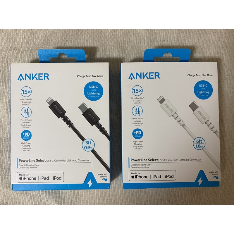 Anker Type-C to Lightning傳輸充電線A8612/A8613 0.9M/1.8M
