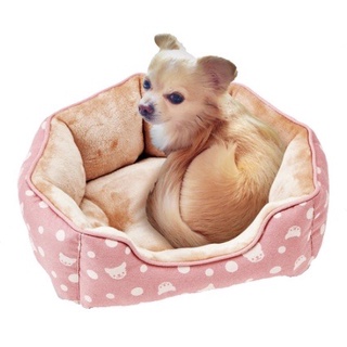 米可多寵物精品 MARUKAN DP-391寵物法蘭絨橢圓型貝殼床 睡床/睡窩 水洗原創吉娃娃印花圓點