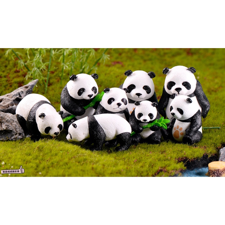📣[開立發票台灣賣家] 熊貓  仿真熊貓 小熊貓 仿真小熊貓 微景觀擺件 盆栽裝飾 多肉植物 迷你園藝 園藝植作 微景觀