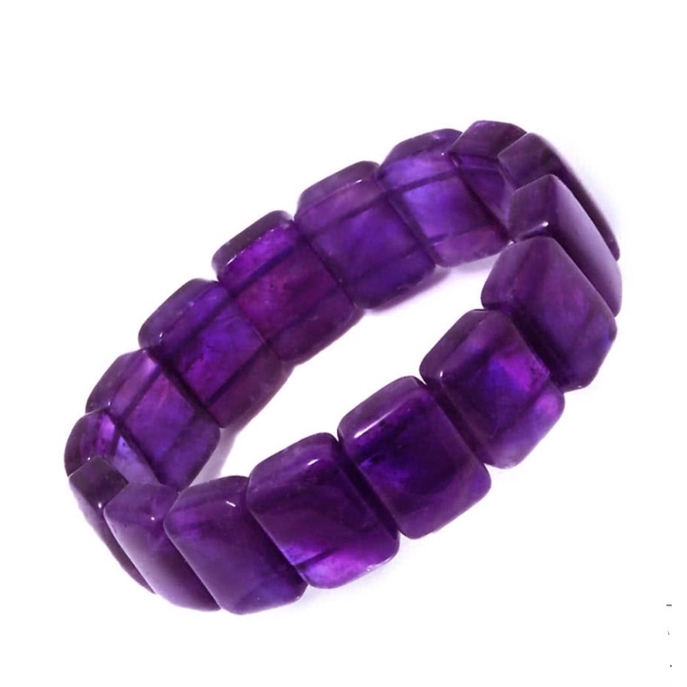 天然烏拉圭頂級紫水晶手排-15mm(增加智慧與魅力)