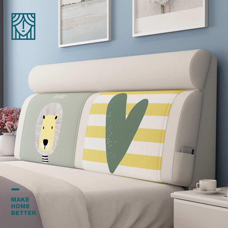 床頭靠墊北歐布藝榻榻米床頭板軟包大靠背墊床頭罩可拆洗 蝦皮購物